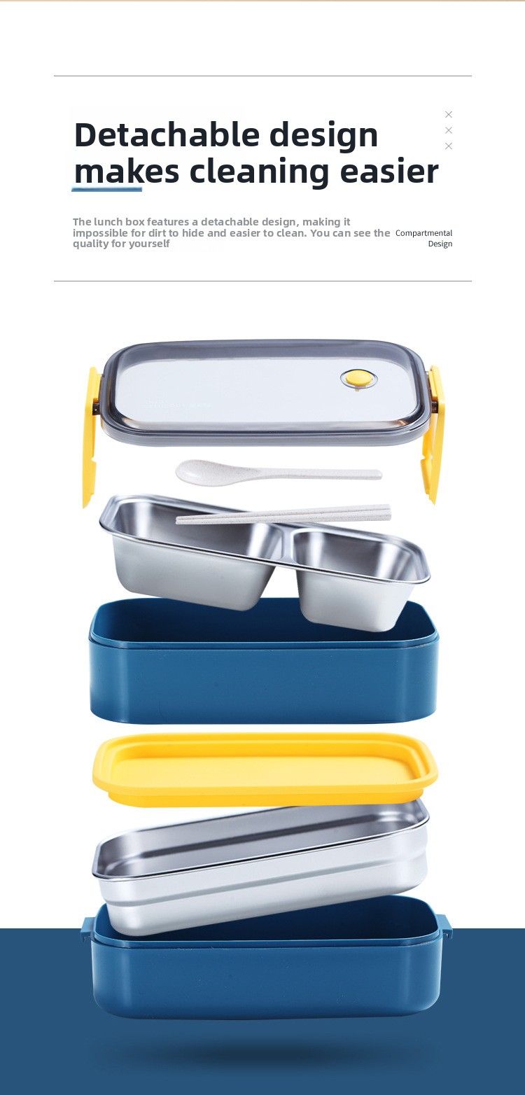 304 Stainless Steel Large Capacity Microwave Safe Lunch Box Insulated Food Container