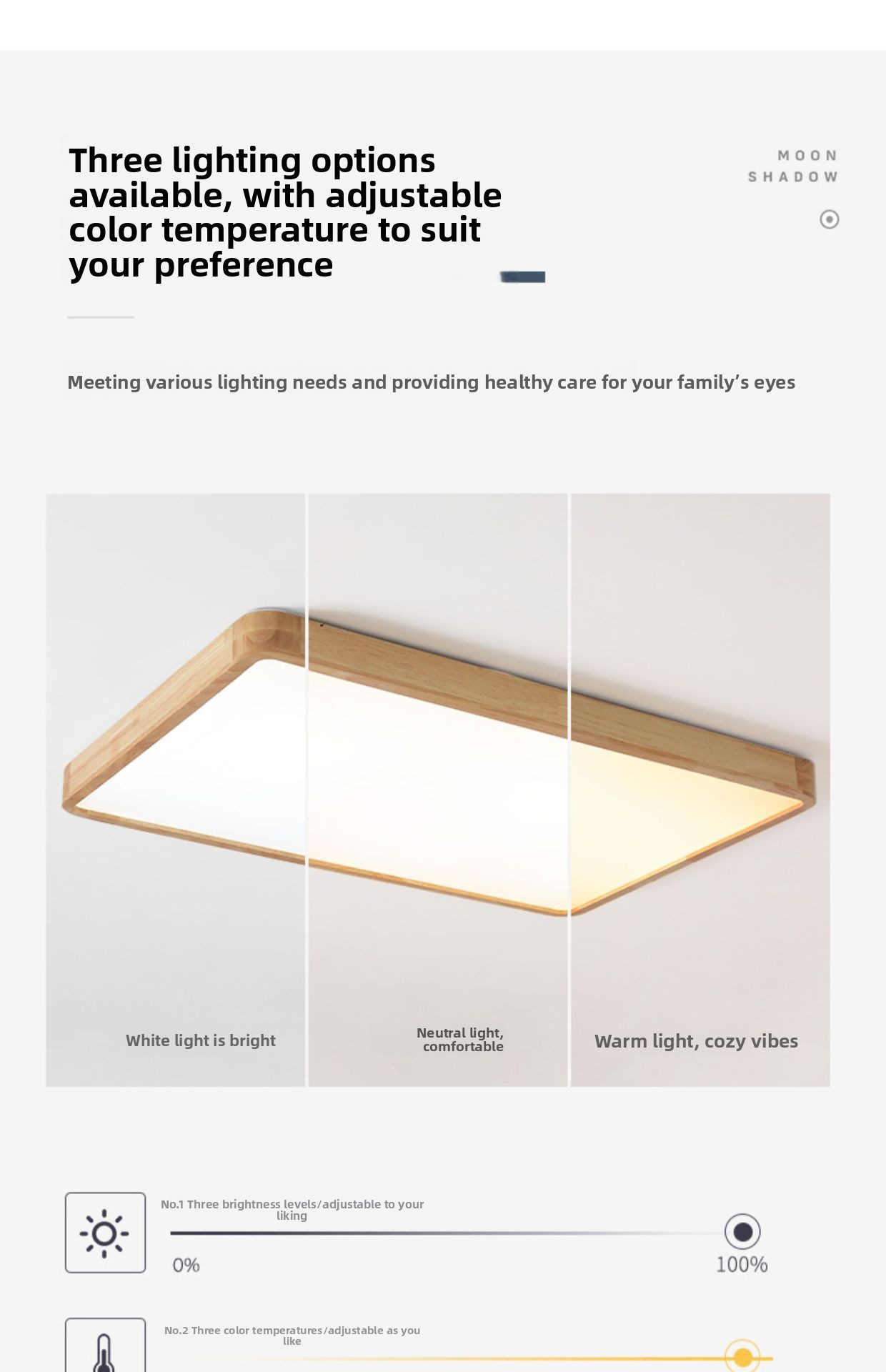 Modern Log Style LED Ceiling Lamp with Dimmable Lighting for Living Room and Bedroom