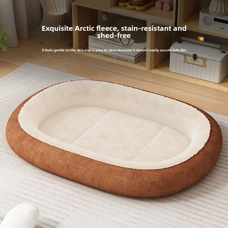 All-Season Reversible Pet Bed, Soft Plush Dog Mat for Kennel and Crate, Machine Washable Comfort Sleeping Pad for Cats and Dogs