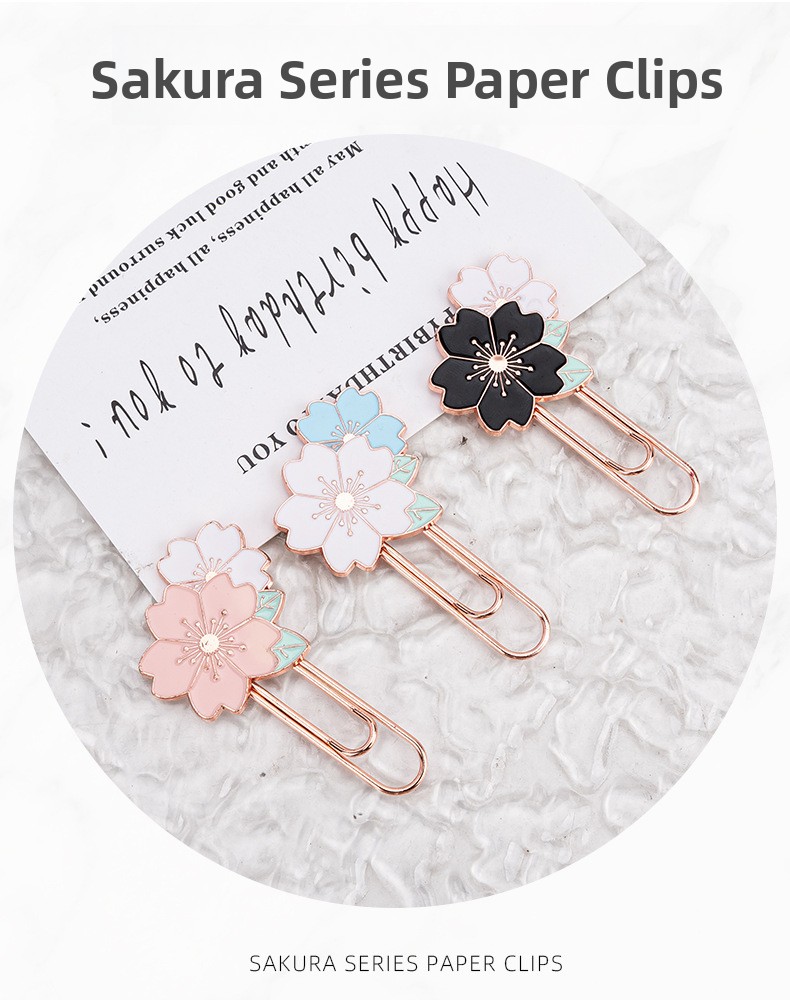 Cute Sakura Shaped Metal Paperclip
