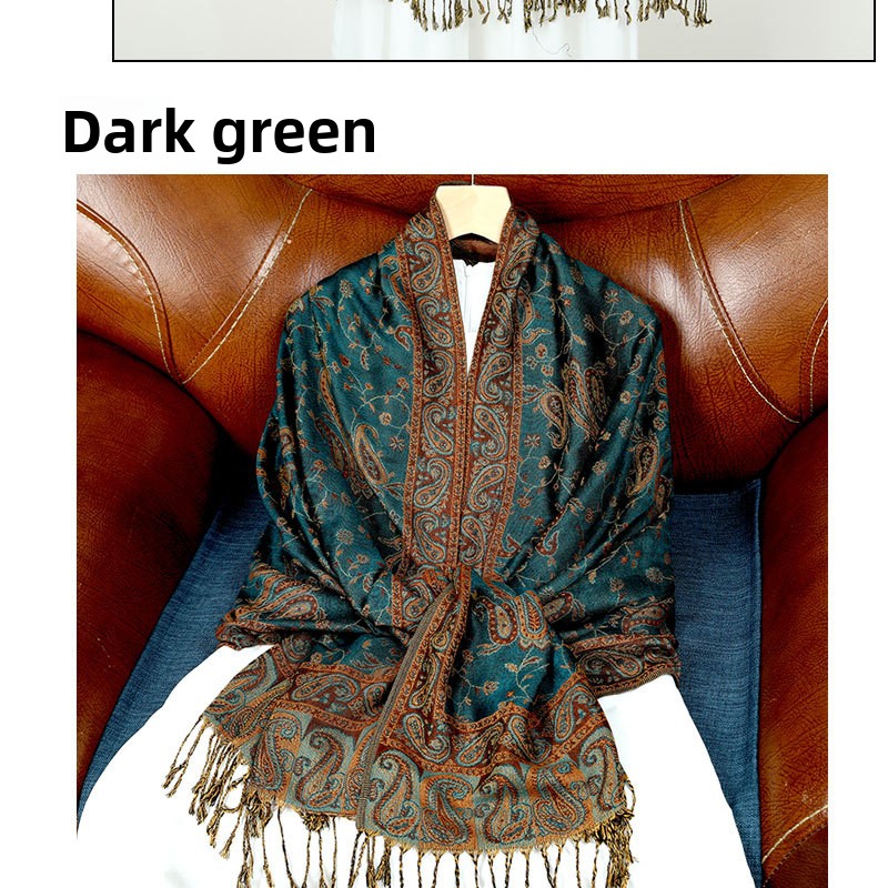 Women's Jacquard Imitation Cashmere Shawl Wrap Long Scarf
