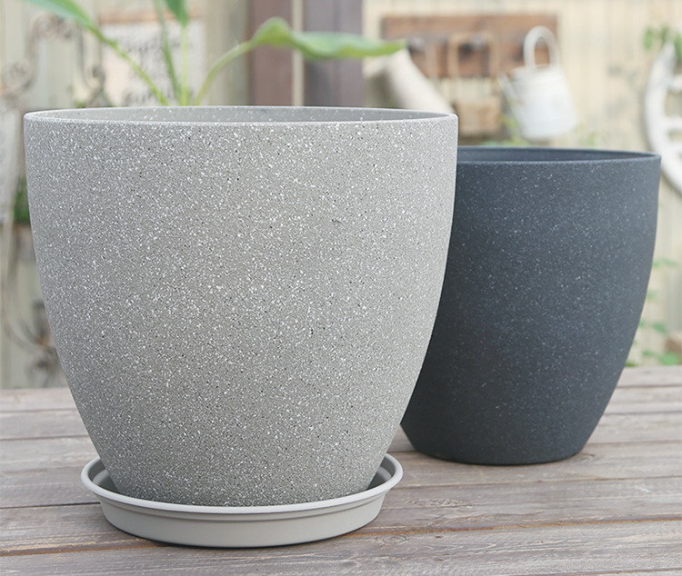 Nordic Style Stone-Look Plastic Plant Pot