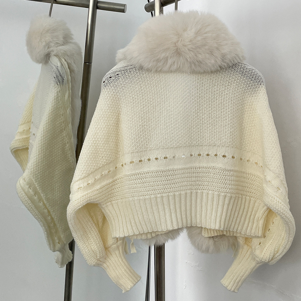 Lady Batwing Sleeve V-Neck Knitted Cardigan
