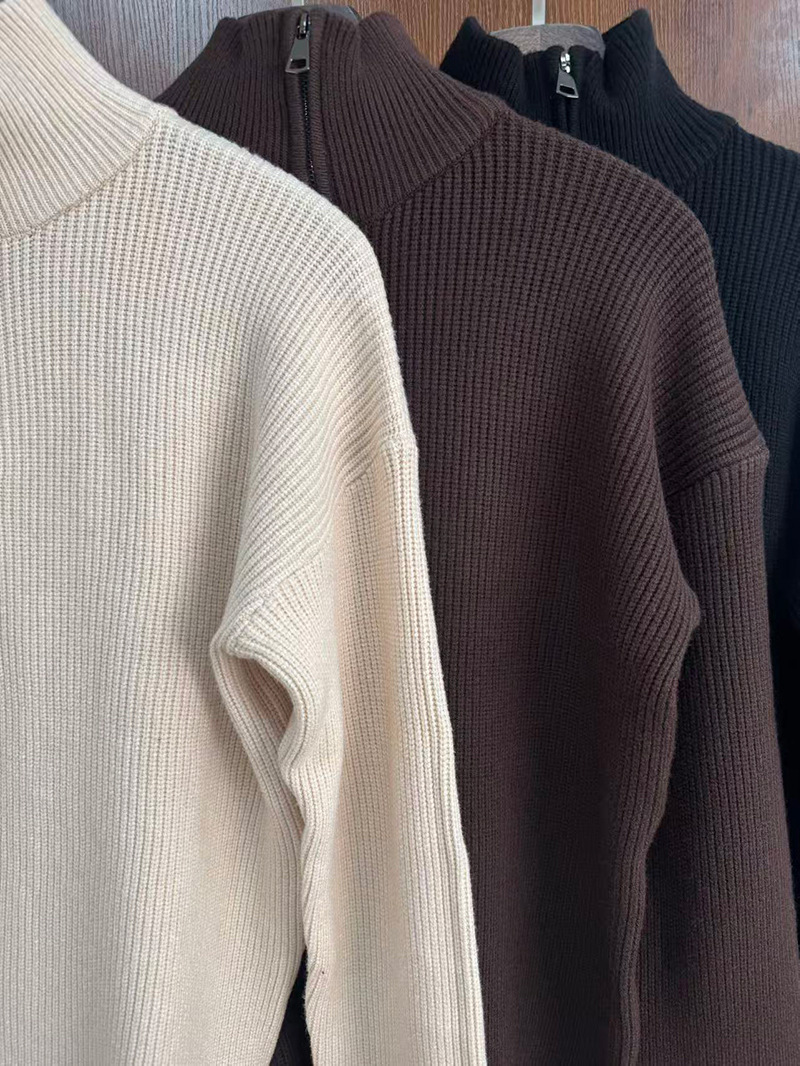 Men's Half-Zip Stand Collar Knit Pullover