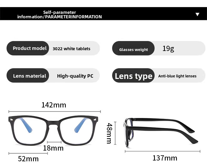 Anti Blue Light Large Frame Non-Prescription Computer Glasses for Men Women