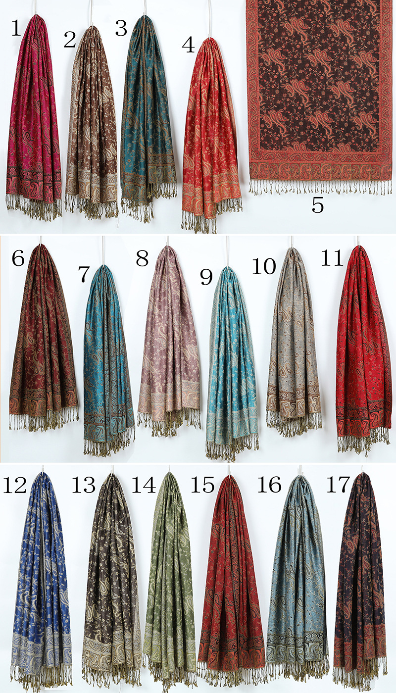 Women's Jacquard Imitation Cashmere Shawl Wrap Long Scarf