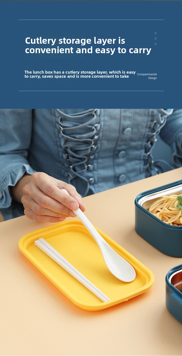 304 Stainless Steel Large Capacity Microwave Safe Lunch Box Insulated Food Container