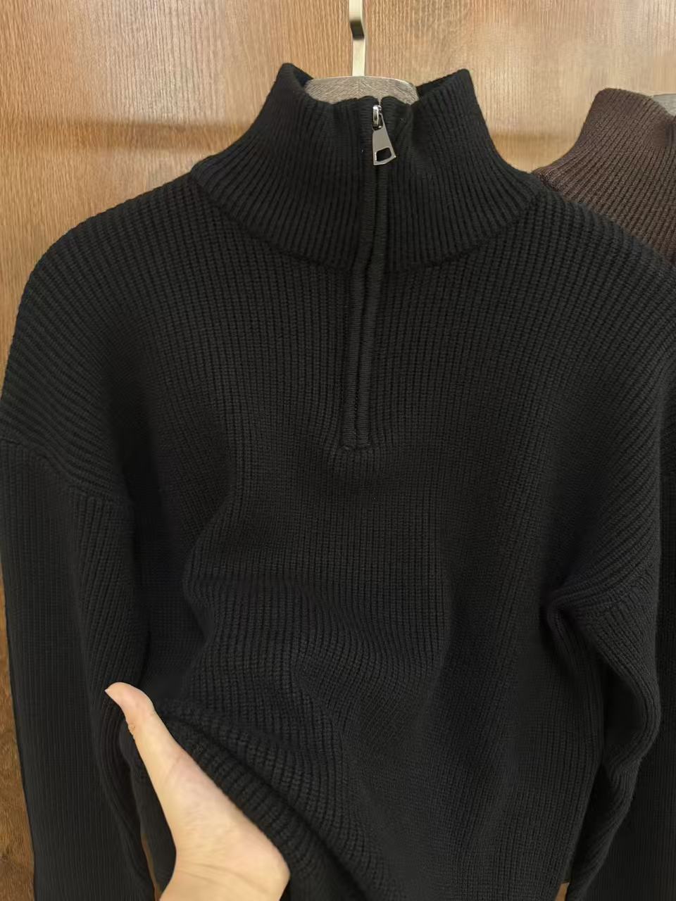 Men's Half-Zip Stand Collar Knit Pullover