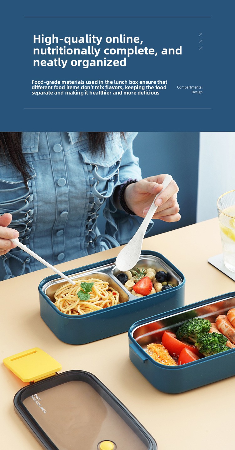 304 Stainless Steel Large Capacity Microwave Safe Lunch Box Insulated Food Container