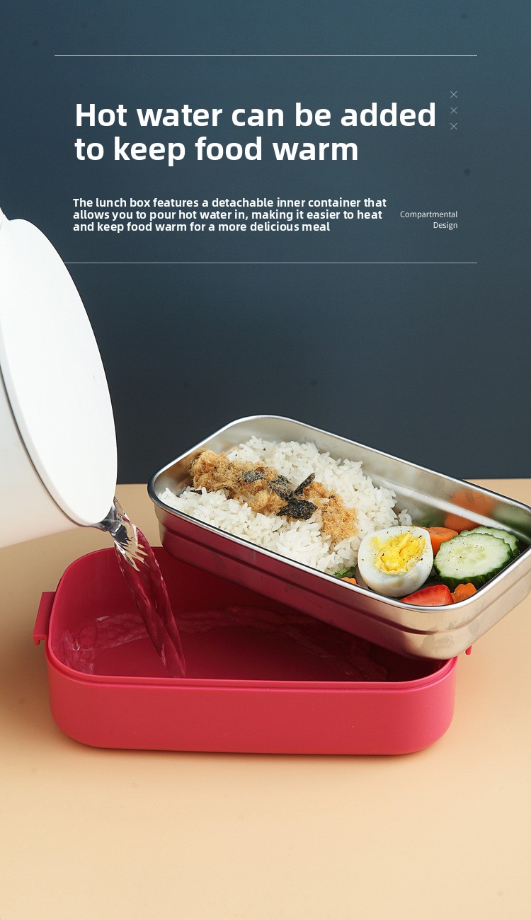 304 Stainless Steel Large Capacity Microwave Safe Lunch Box Insulated Food Container