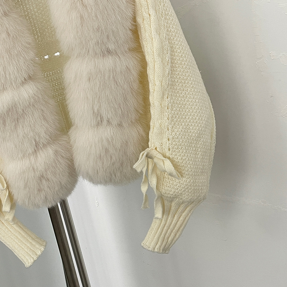Lady Batwing Sleeve V-Neck Knitted Cardigan