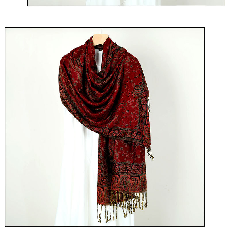 Women's Jacquard Imitation Cashmere Shawl Wrap Long Scarf