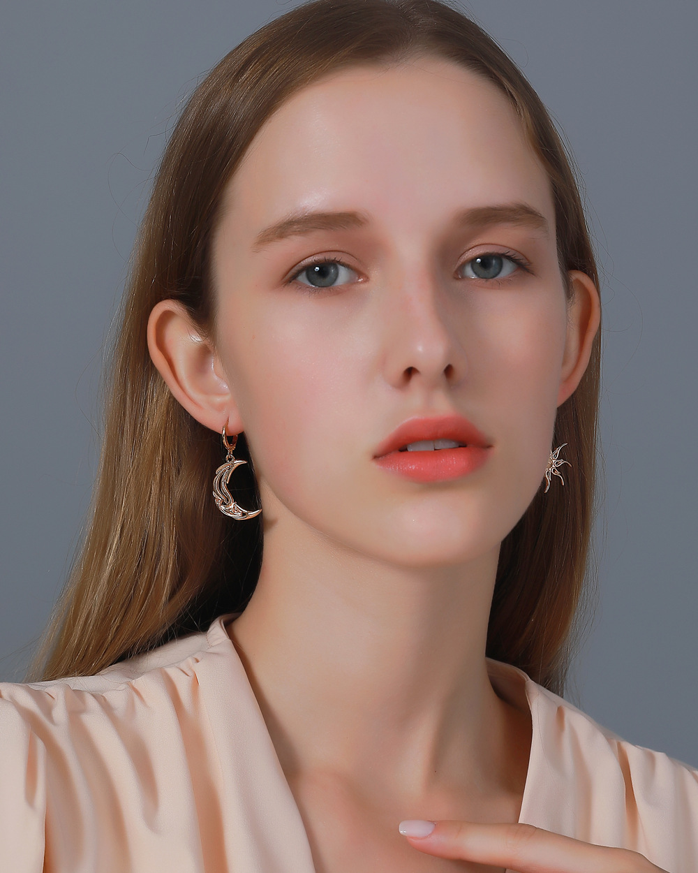 Sun and moon earrings