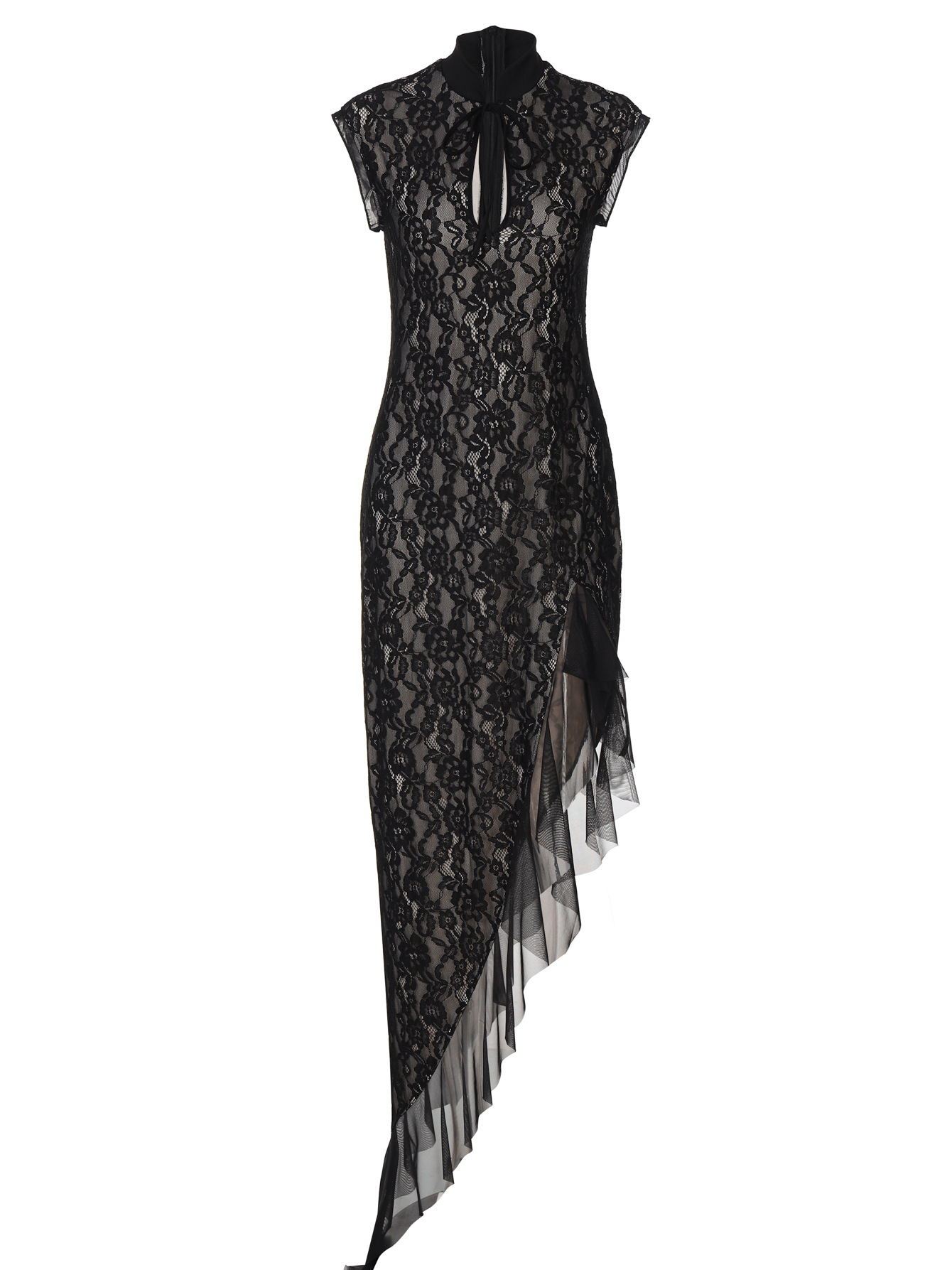 Women's Sexy Mesh See-through Lace Slim Fit Sleeveless Dress