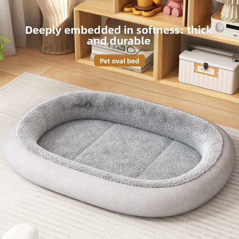 All-Season Reversible Pet Bed, Soft Plush Dog Mat for Kennel and Crate, Machine Washable Comfort Sleeping Pad for Cats and Dogs