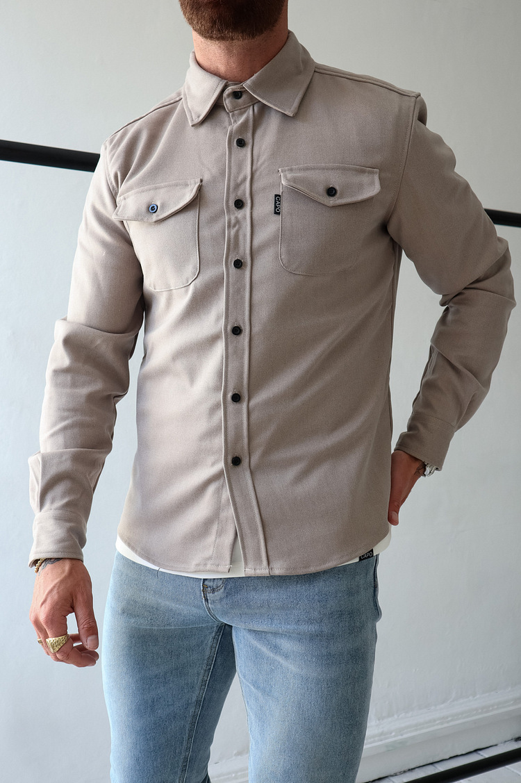 Men's Casual Long Sleeve Slim Fit Cotton Shirt