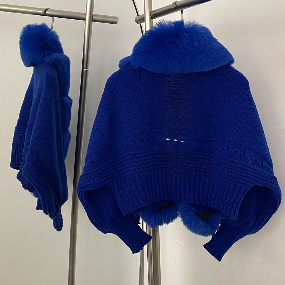 Lady Batwing Sleeve V-Neck Knitted Cardigan