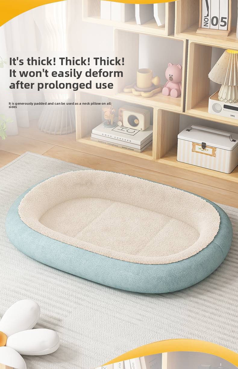 All-Season Reversible Pet Bed, Soft Plush Dog Mat for Kennel and Crate, Machine Washable Comfort Sleeping Pad for Cats and Dogs