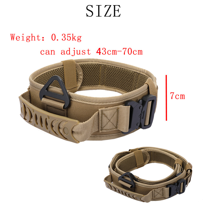 Tactical dog collar with metal buckle and quick-release function