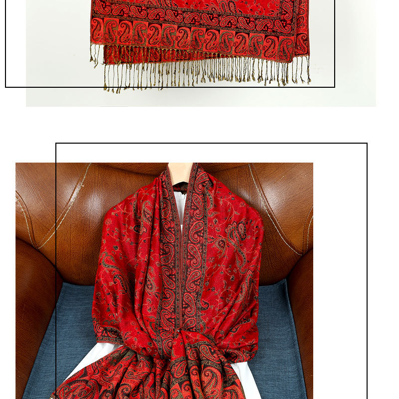 Women's Jacquard Imitation Cashmere Shawl Wrap Long Scarf