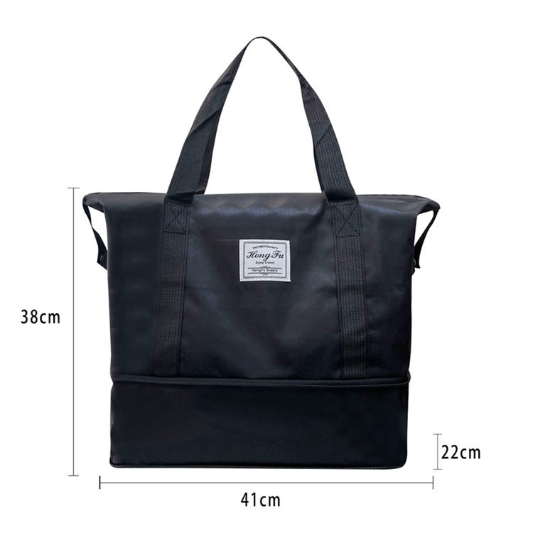 Foldable and expandable waterproof travel backpack with dual shoulder straps