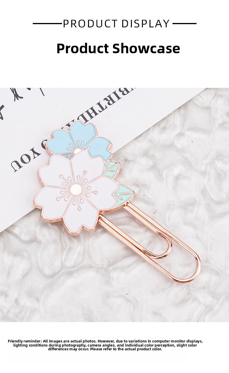 Cute Sakura Shaped Metal Paperclip