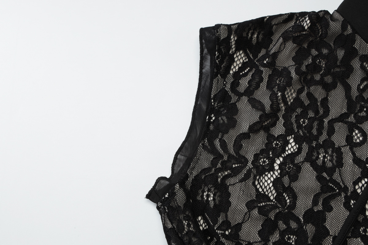 Women's Sexy Mesh See-through Lace Slim Fit Sleeveless Dress