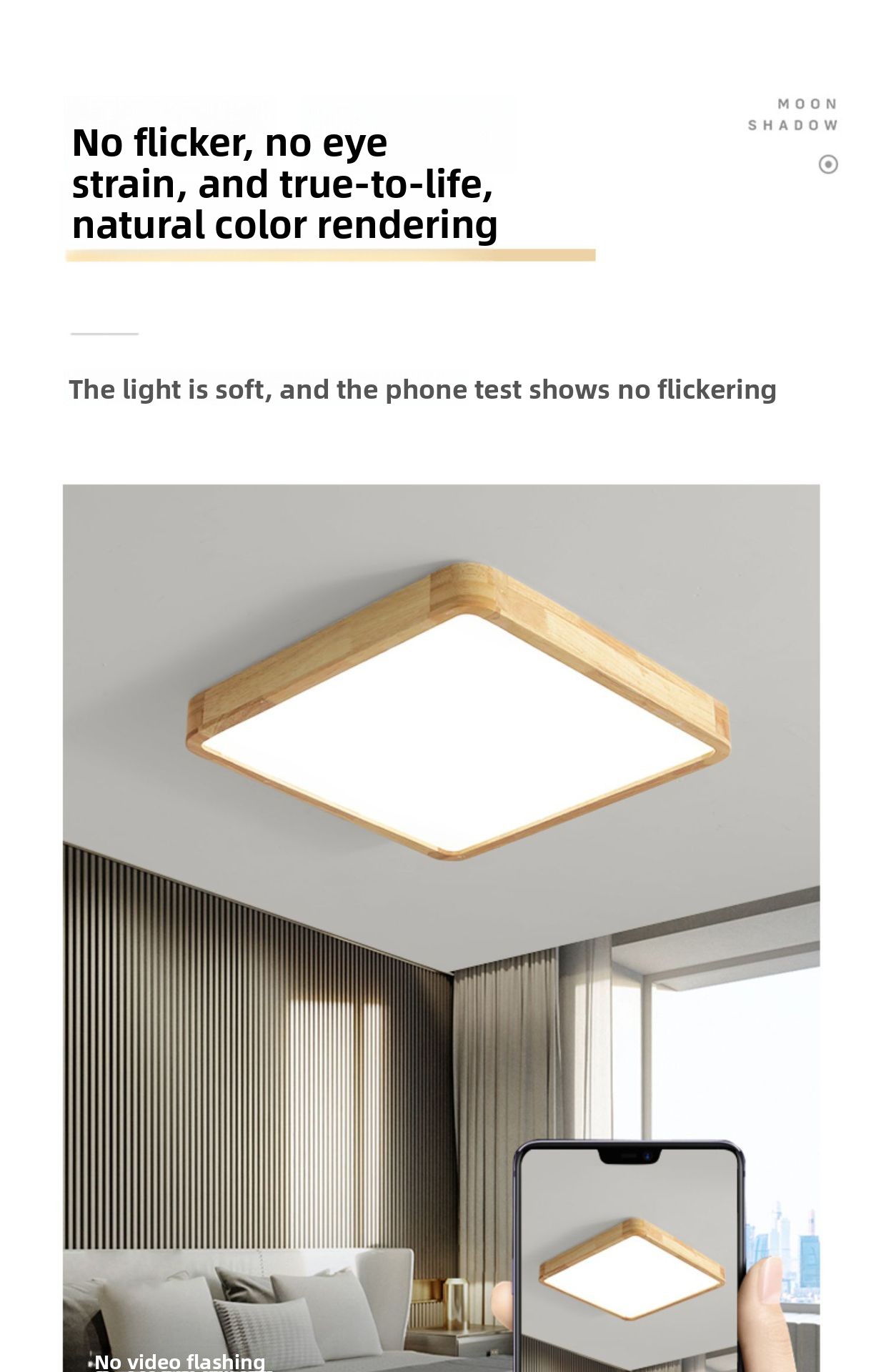 Modern Log Style LED Ceiling Lamp with Dimmable Lighting for Living Room and Bedroom
