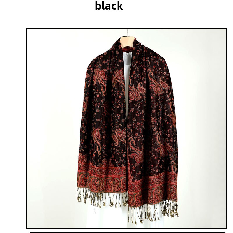 Women's Jacquard Imitation Cashmere Shawl Wrap Long Scarf