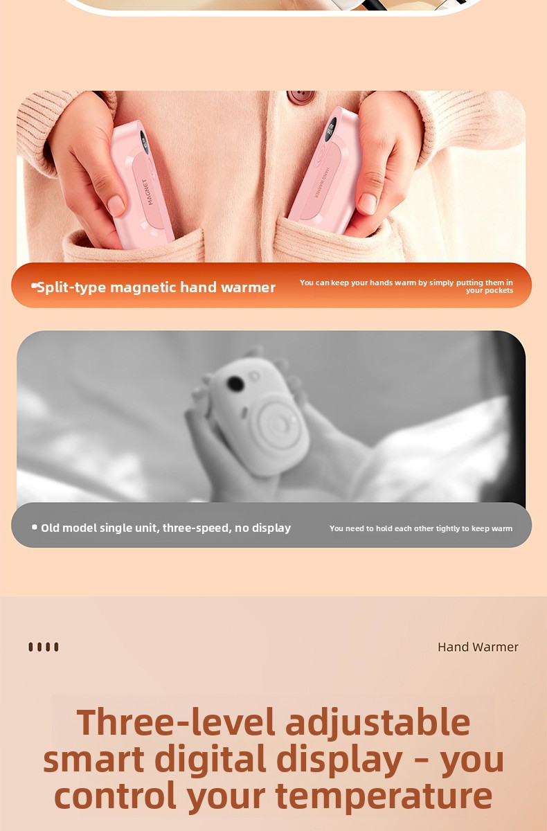 Rechargeable Split Magnetic Hand Warmer