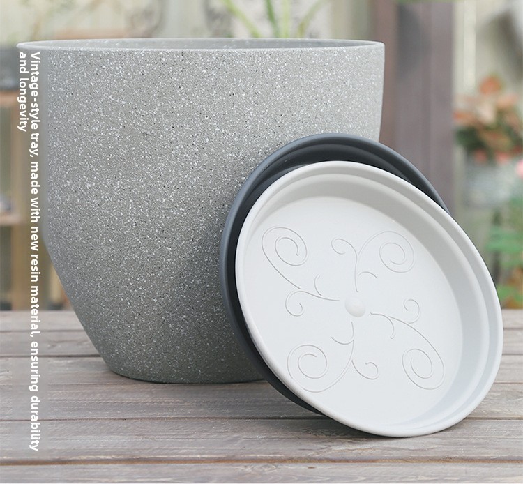 Nordic Style Stone-Look Plastic Plant Pot