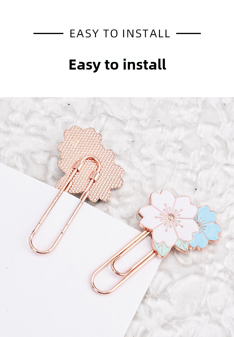 Cute Sakura Shaped Metal Paperclip