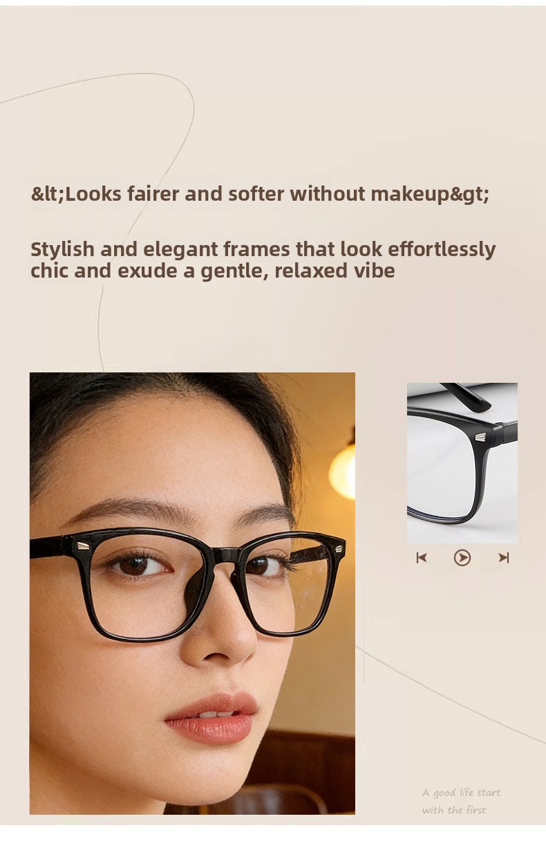 Anti Blue Light Large Frame Non-Prescription Computer Glasses for Men Women
