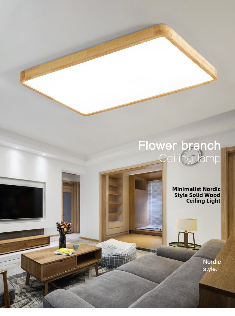 Modern Log Style LED Ceiling Lamp with Dimmable Lighting for Living Room and Bedroom
