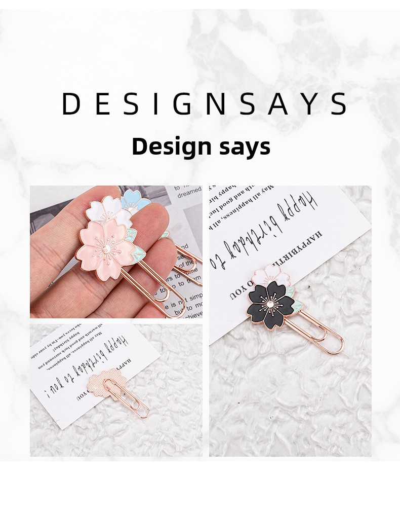 Cute Sakura Shaped Metal Paperclip