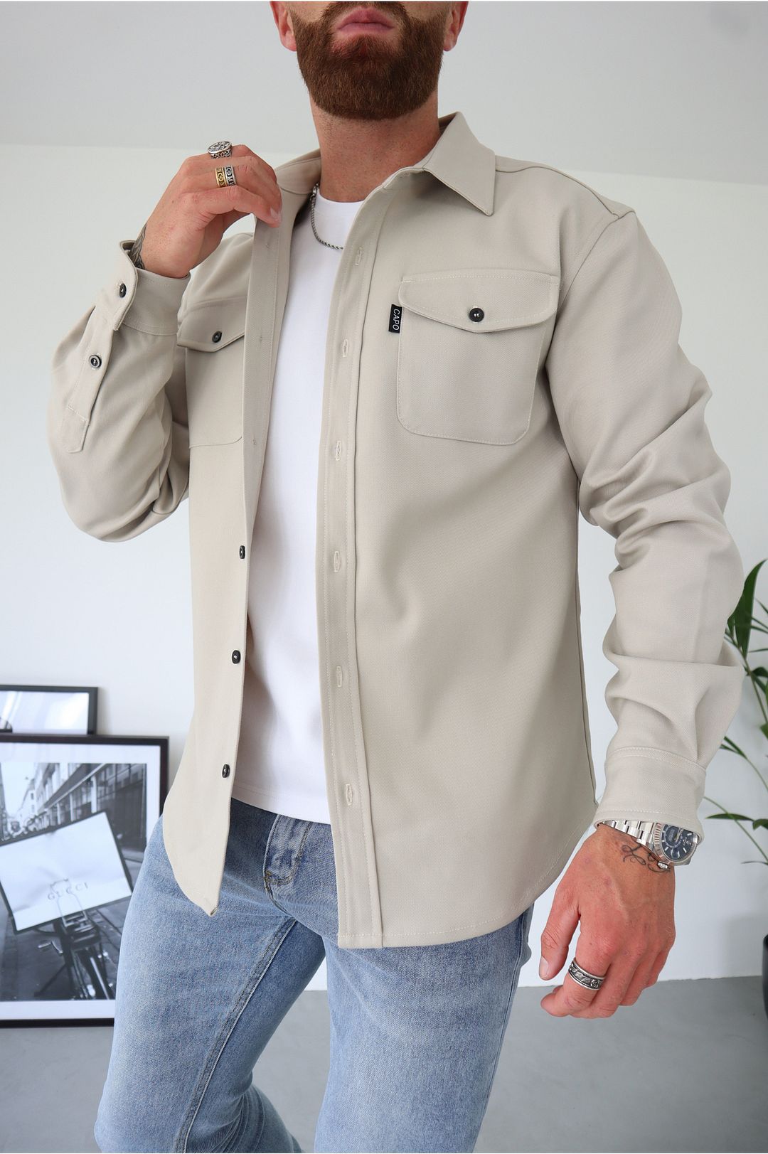 Men's Casual Long Sleeve Slim Fit Cotton Shirt