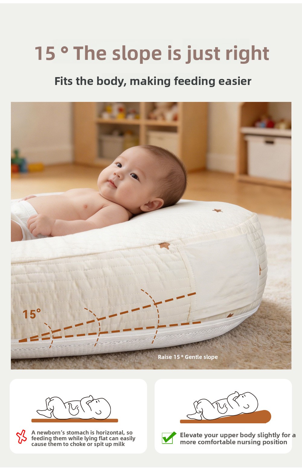 Baby inclined breastfeeding pillow pad