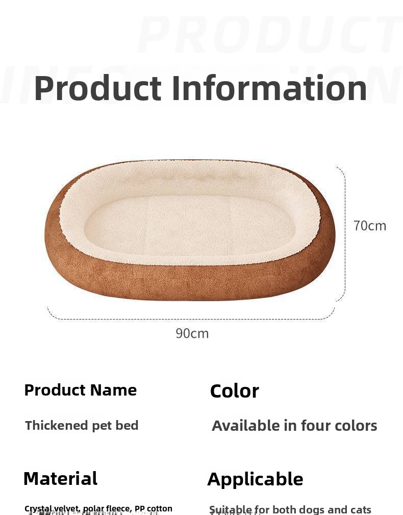 All-Season Reversible Pet Bed, Soft Plush Dog Mat for Kennel and Crate, Machine Washable Comfort Sleeping Pad for Cats and Dogs