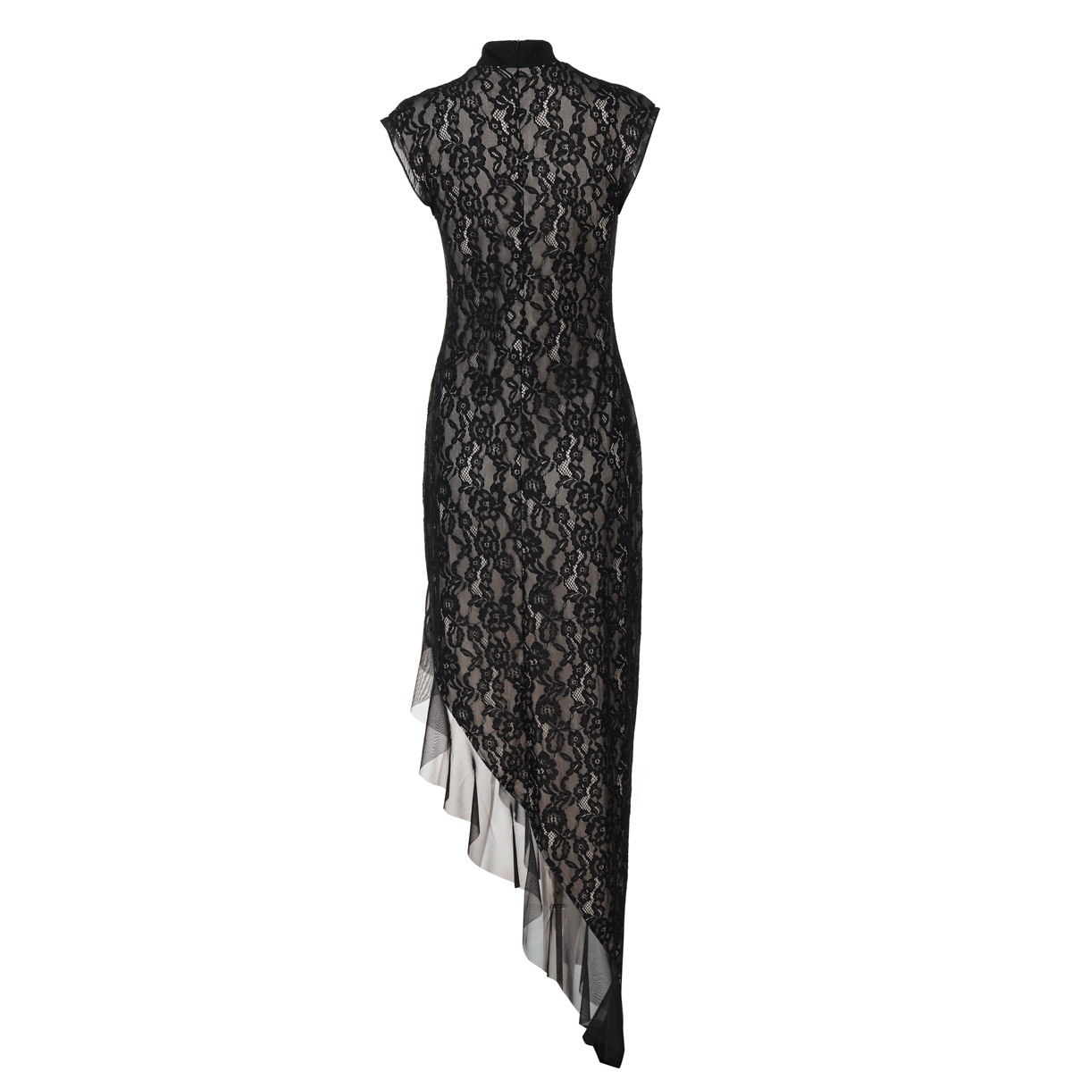 Women's Sexy Mesh See-through Lace Slim Fit Sleeveless Dress