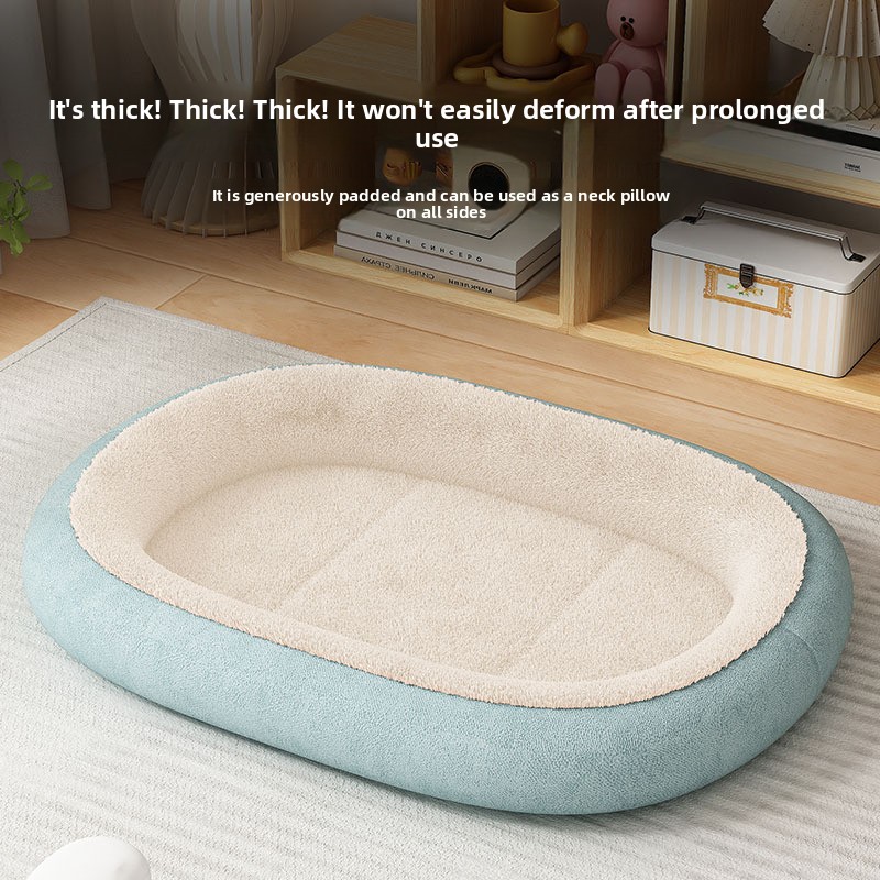 All-Season Reversible Pet Bed, Soft Plush Dog Mat for Kennel and Crate, Machine Washable Comfort Sleeping Pad for Cats and Dogs