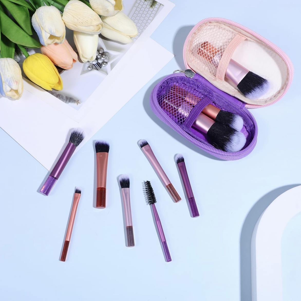 10-Piece Mini Travel Makeup Brush Set