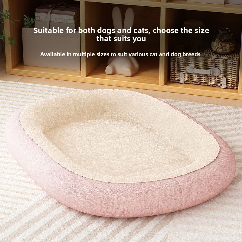 All-Season Reversible Pet Bed, Soft Plush Dog Mat for Kennel and Crate, Machine Washable Comfort Sleeping Pad for Cats and Dogs