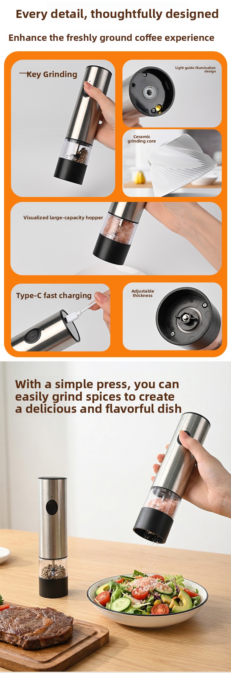Rechargeable multi-function grinder