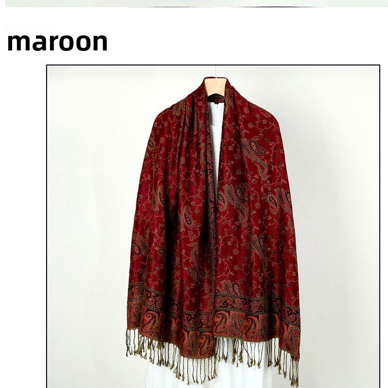 Women's Jacquard Imitation Cashmere Shawl Wrap Long Scarf