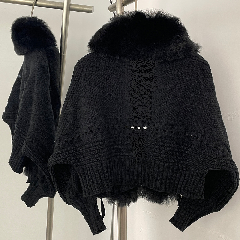 Lady Batwing Sleeve V-Neck Knitted Cardigan