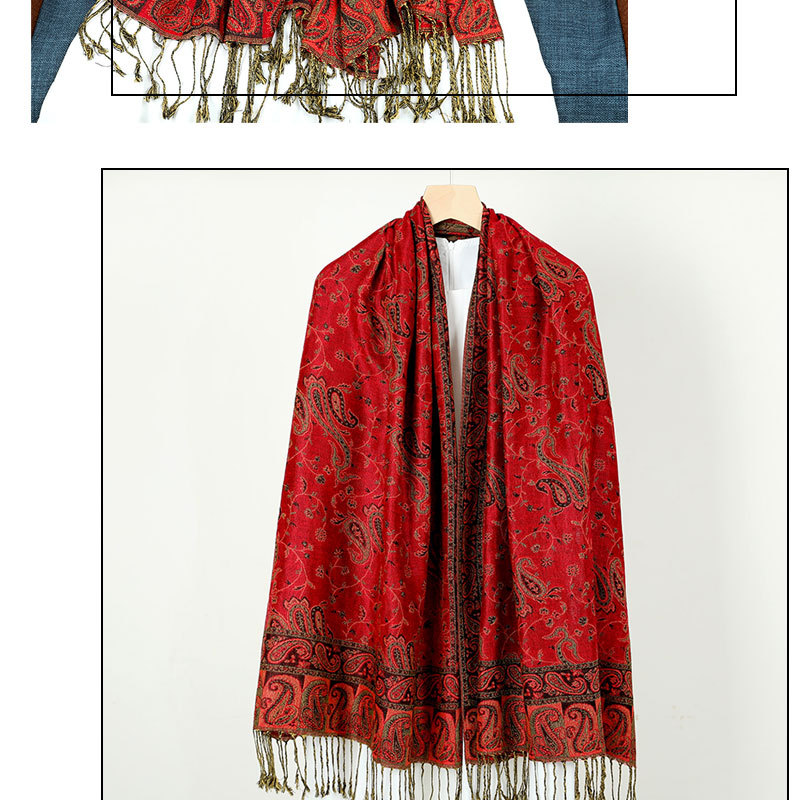 Women's Jacquard Imitation Cashmere Shawl Wrap Long Scarf