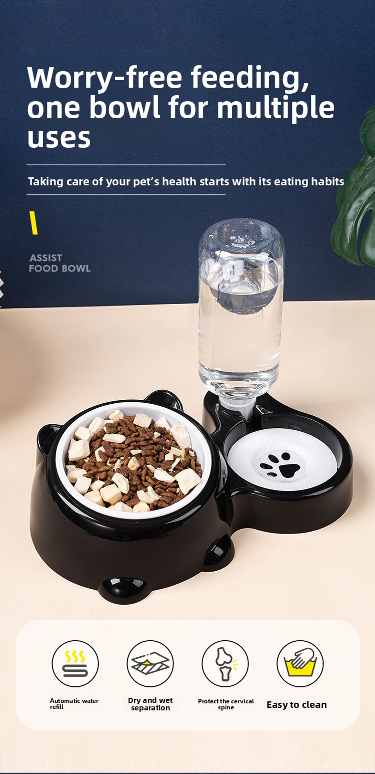 Cat and dog oblique mouth  bowl