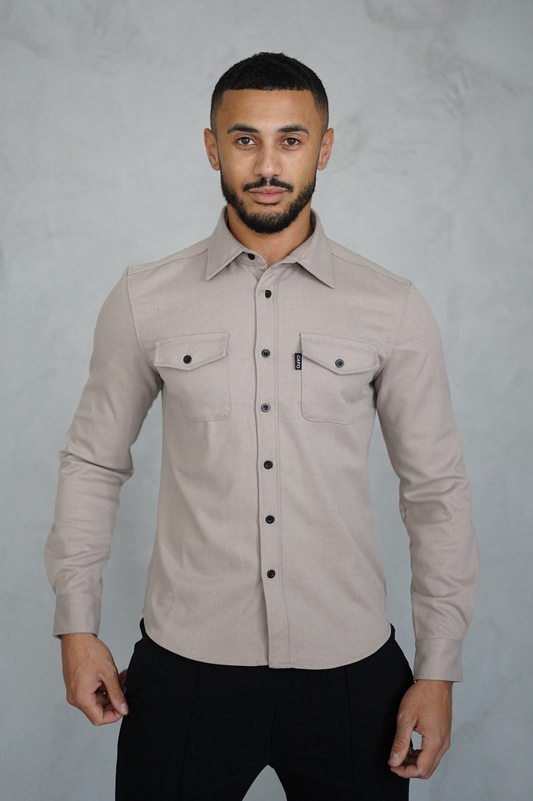 Men's Casual Long Sleeve Slim Fit Cotton Shirt