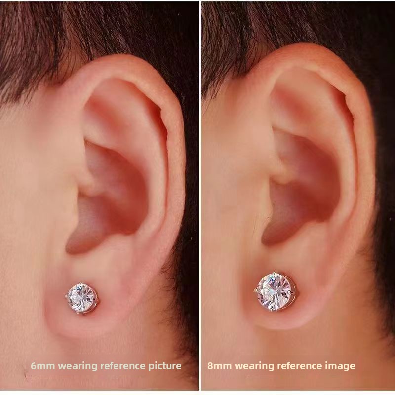 Unisex Magnetic Zircon Ear Clips Non Pierced Stud Earrings