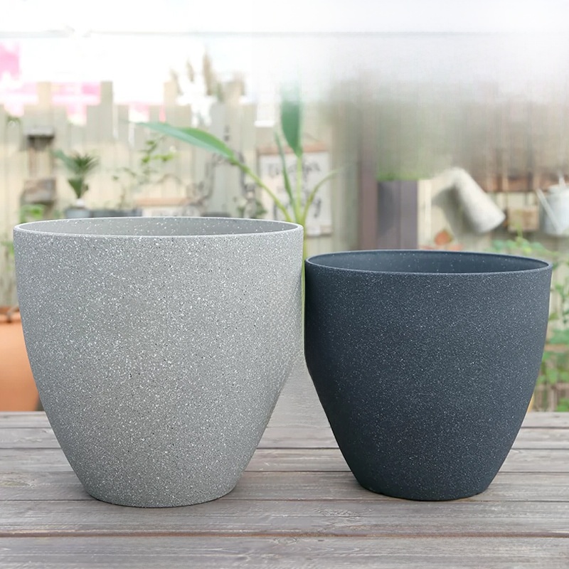 Nordic Style Stone-Look Plastic Plant Pot